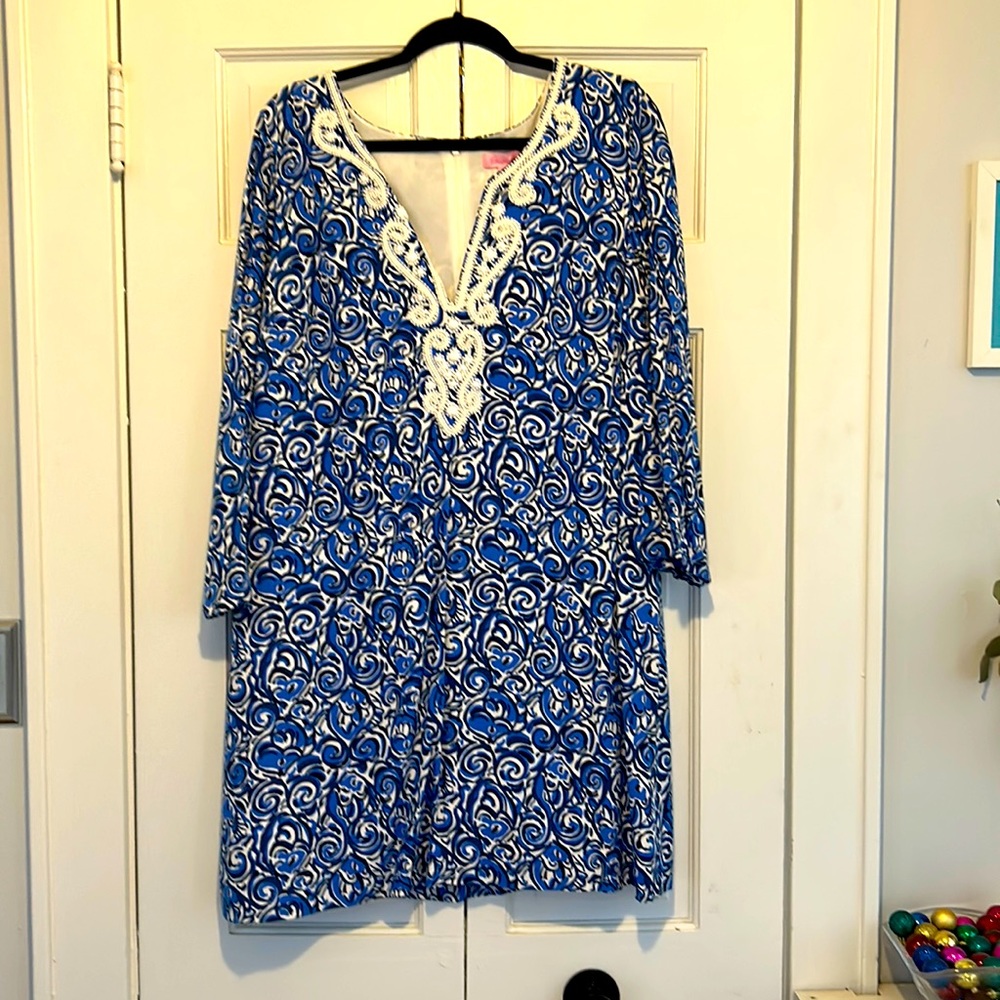 Lilly Pulitzer Juliana Tunic Beaded V Neck Dress
